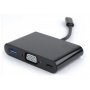 GEMBIRD USB-C to 3-in-1 punjač + VGA + USB 3.0 adapter, crni FO (A-CM-VGA3in1-0) - slika 1