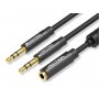 Vention 3,5mm na 2x 3,5mm Stereo Spliter kabl, 0.3 m, crni (BBOBY) - slika 1