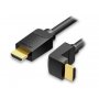 Vention HDMI kabl, 1.5m, savijen prikljcak 90 stepeni, crni (AARBG) - slika 1