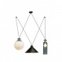 LUNA 109 VISILICA 3*E27 BLACK/WHITE/SMOKED GLASS - slika 1