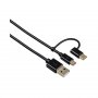 HAMA 2u1 micro USB kabl sa USB-C adapterom, pozlata, 1m 54512 - slika 1
