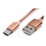KETTZ Kabl USB Tip C 1m CAB-K010 Metalni Pink - slika 1