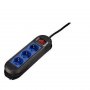 HAMA Distributer sa 3 utičnice i prekidačem, crno/plavi 47884 - slika 1