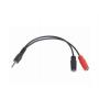 GEMBIRD Adapter 3.5mm-2x3.5mm M/F 0,2m  CCA-417 Crni - slika 1