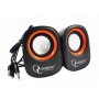 GEMBIRD Stereo zvucnici Orange/Black, 2 x 3W RMS USB pwr, 3.5mm kutija sa prozorom - slika 1
