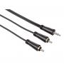 HAMA AUX audio kabl 3.5mm 3-pina na 2x RCA m/m 3m (Crni) - slika 1