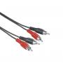 HAMA Audio kabl 2x činč RCA muški - 2x činč RCA muški 1.5m (Crni) - slika 1