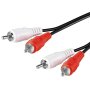 HAMA Audio kabl 2x činč RCA muški - 2x činč RCA muški 1.5m (Crni) - slika 1