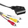 HAMA AV kabl scart (muški) na 3 X činč (muški) in/out P prekidač, 1.5m - slika 1