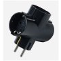 COMMEL Trostruki T razdelnik 16A 250V crni C6338-4 - slika 1