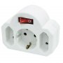 COMMEL Trostruki razdelnik sklopka 2xEuro 2,5A 250V+šuko C240-303 - slika 1