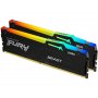 KINGSTON DIMM DDR5 64GB (2x32GB kit) 5600MT/s KF556C40BBAK2-64 Fury Beast RGB - slika 1