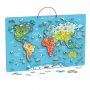 VIGA Drvena magnetna puzzle mapa sveta/piši briši tabla - slika 1