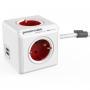 ALLOCACOC PowerCube Extended USB 4xSchuko + dual USB, kabl duž.1,5m, crvena - slika 1