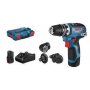 BOSCH Akumulatorska bušilica/odvrtač GSR 12V-35 FC Solo; 4 Flexi Click nastavka + kofer (06019H3003 - slika 1