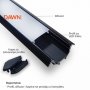 DAWN Led profil LL-ALP007-R komplet crni - slika 1
