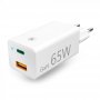 HAMA GaN Punjac USB-C (PD), USB-A (QC 3.0), 65W, Beli - slika 1