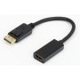 E-GREEN Adapter DisplayPort 1.4(M) - HDMI 2.0(F) kabl 20cm crni - slika 1