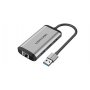Vention USB HUB 3.0, 3 porta + Ethernet, sivi (CKBHB) - slika 1