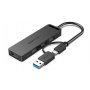 Vention 2u1 Type-C + USB 3.0 Hub sa 4 izlaza USB 3.0, crni (CHTBB) - slika 2