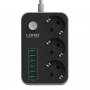 SIYOTEAM Produžni kabl LDNIO, 3 EU utičnica + 6 USB priključaka, max 2500W, 1.6m, crni (SE3631) - slika 1