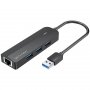 Vention USB HUB 3.0, 3 porta + Ethernet, crni (CHNBB) - slika 1