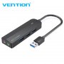 Vention USB Hub 6u1, sa ulazom za mikrofon i slušalice 3.5mm + USB x3, crni (CHIBB) - slika 2