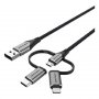 Vention USB kabl 3 u 1 (Type-C/Micro/Lightning) 1.5m, sivi (CQJHG) - slika 1