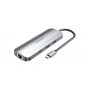 Vention 9 u 1 USB-C na HDMI/USB-C/USB x2/RJ45/SD/TF/TRRS/3,5mm - Sivi - slika 1