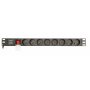 GEMBIRD Produžni kabl sa zaštitom, 8 utičnica, 16A, PDU 1U, aluminium sa zastitom, 3m (EG-PDU-014) - slika 1