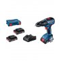 BOSCH Akumulatorska vibraciona bušilica - odvrtač GSB 18V-50, 18V, 3x2,0Ah, 06019H5121 - slika 1