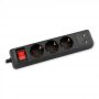 COMMEL Produžni Kabl 1,4m 3xšuko Sa Sklopkom + 2xUSB, Crn C234-411 - slika 1