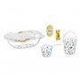 BABYJEM Set za kupanje 6 delova White (kadica, podloga, termometar, sunđer, bokal, kofica) - slika 1