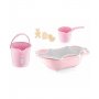 BABYJEM Set za Kupanje Bebe (kadica, podloga, sunđer, bokal, kofica) - Roze - slika 1