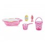 BABYJEM Set za kupanje 6 delova pink (kadica, podloga, termometar, sunđer, bokal, kofica) - slika 1