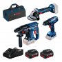 BOSCH Set akumulatorskog alata GBH 180-LI + GSR 180-LI + GWS 180-LI 18V, 2 x 4,0 Ah + torba, 0615990M8Y - slika 1