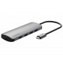 SWISSTEN TIP C HUB 4 in 1 aluminijum sivi - slika 1