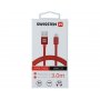 SWISSTEN Data kabl tekstil USB na TIP C 3m crveni - slika 2