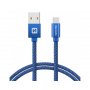 SWISSTEN Data kabl tekstil USB na TIP C 1.2m plavi - slika 1