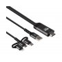 FAST ASIA Kabl HDMI 2K na (Micro+Tip C+Iphone) povezuje TV+mob 2m - slika 2