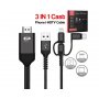 FAST ASIA Kabl HDMI 2K na (Micro+Tip C+Iphone) povezuje TV+mob 2m - slika 1
