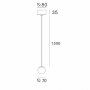 ARIA 23 VISILICA LED 8.5W 3000K MESING - slika 2