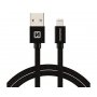 SWISSTEN Data kabl tekstil USB na iPhone 1.2m crn - slika 1
