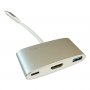 LC POWER USB Tip-C Hub, 1x USB3.0 ,1x Tip-C port za punjenje, 1x HDMI 4K (LC-HUB-C-MULTI-4) - slika 1