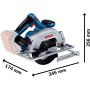 BOSCH Akumulatorska kružna testera-cirkular Bosch GKS 185-Li bez baterije i punjača 06016C1221 - slika 2