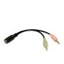 LOGILINK Audio adapter 4-pin ženski 3.5 mm stereo na 2 x 3.5mm muški - slika 1