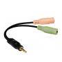 LOGILINK Audio adapter 4-pin muški 3.5 mm stereo na 2x 3.5mm ženski - slika 1