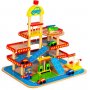 ECO TOYS Drvena garaža, veliki parking sa liftom + automobili  (HM013290) - slika 1