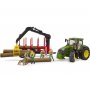 BRUDER John Deere Traktor sa prikolicom za drva - slika 2