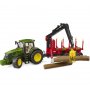 BRUDER John Deere Traktor sa prikolicom za drva - slika 3